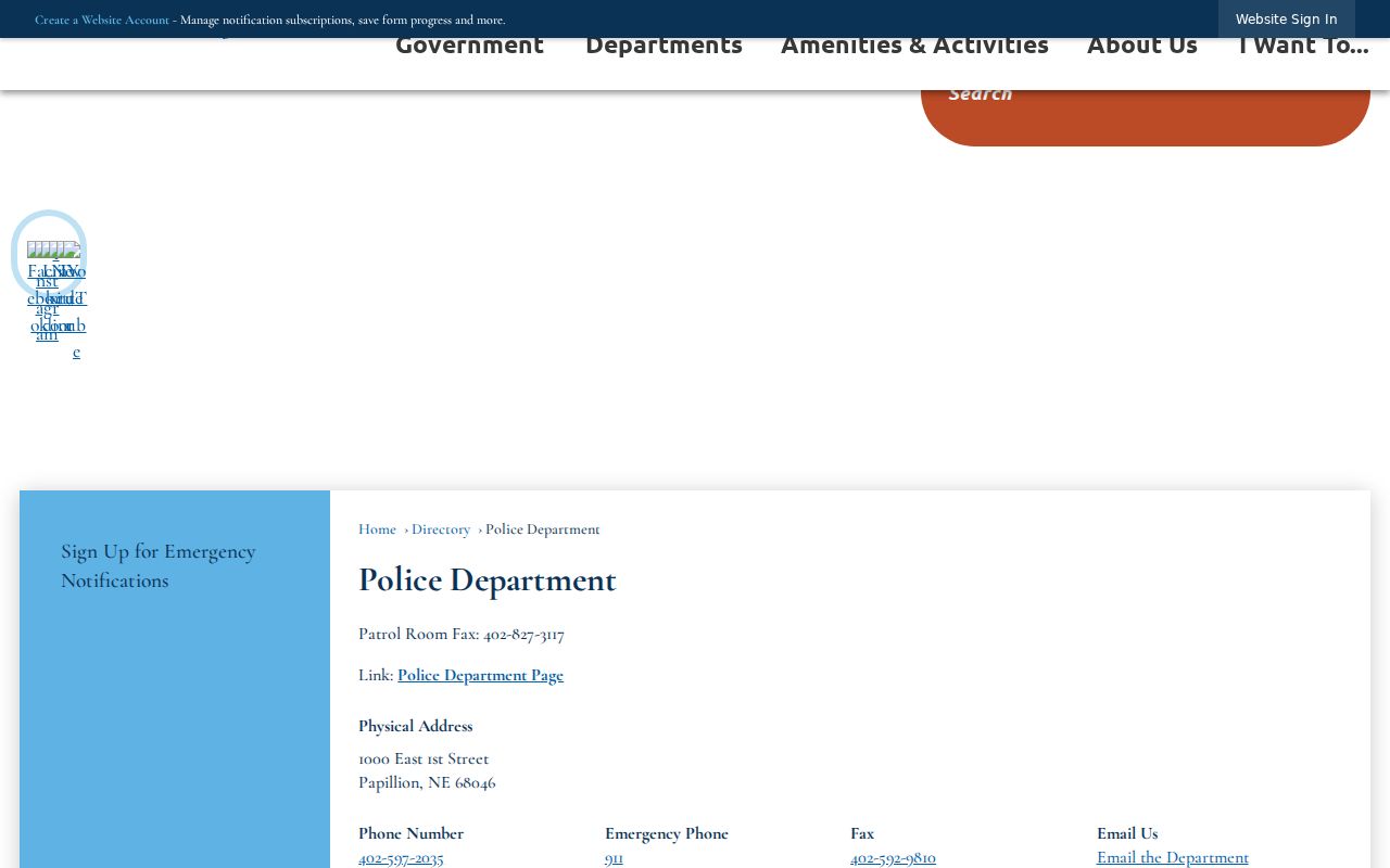 Papillion warrant records police department