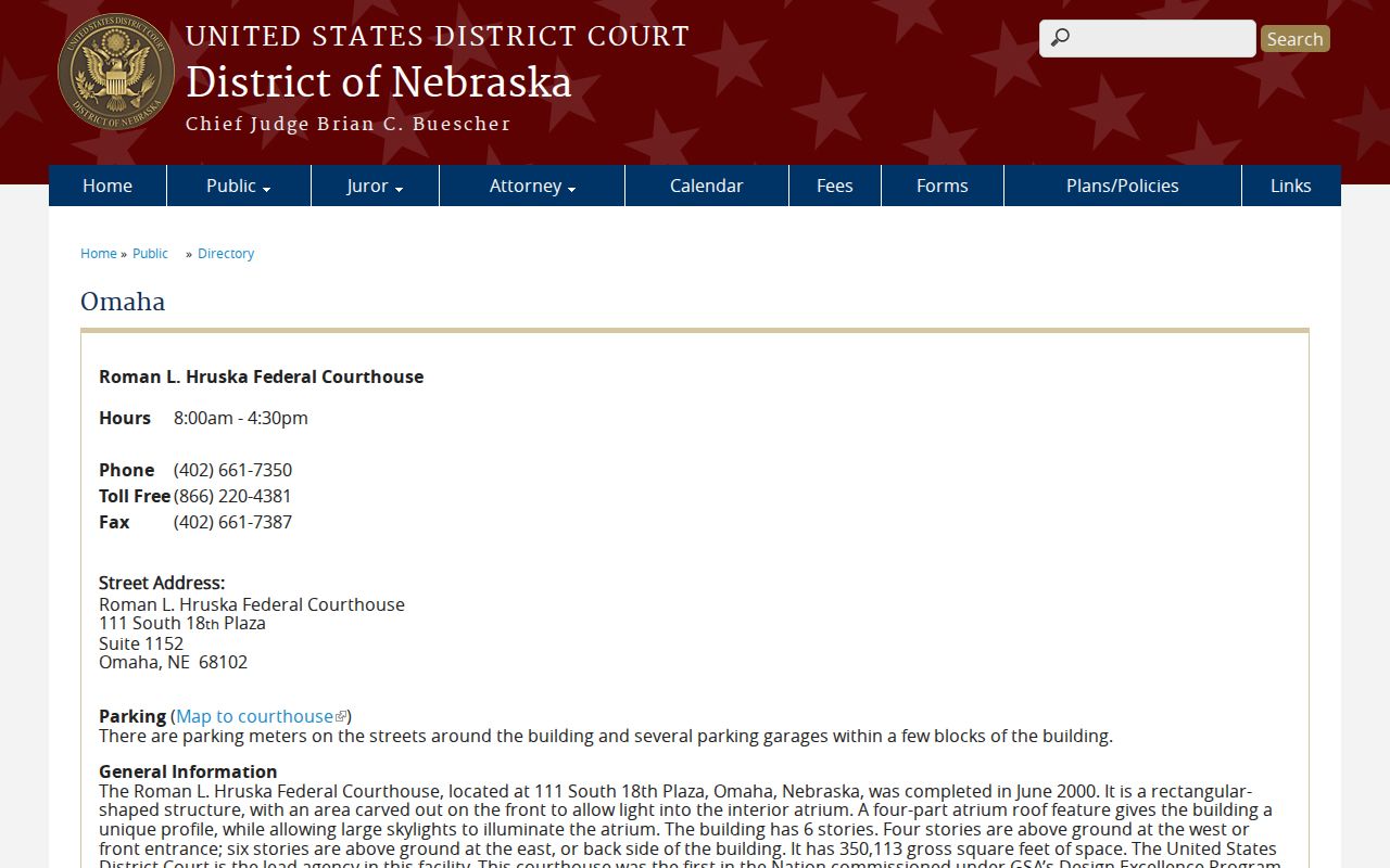 Sarpy County most wanted federal courthouse context