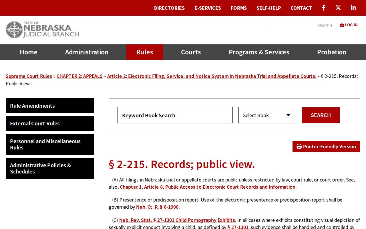 Sarpy County warrant check public court records rule